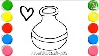 How to Draw a Cute little water pot Drawing, Painting & Coloring For Kids and Toddlers_ Kids Art