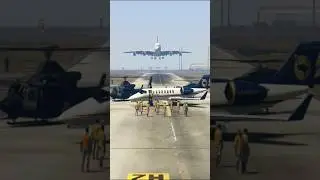 Expert Pilot Skill Quickly Take Action On Wrong Parking Helicopter During Airbus Landing -Disaster