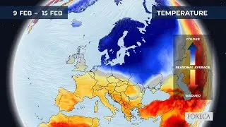 Monthly temperature forecast for Europe 6/2/2026