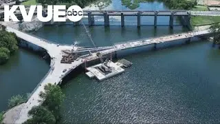 Construction on 'Wishbone' bridge at Longhorn Dam continues