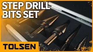 TOLSEN Step Drill Bits HSS 5PCS Titanium Step Drill Bit Set for Metal with Aluminum Case