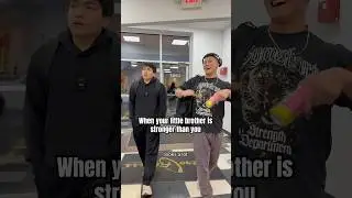 When your little brother is stronger than you #trendingshorts #gym #fitness #funny #comedy