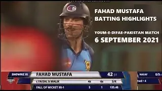Fahad Mustafa Batting Innings Highlights vs Defenders XI - YOUM-E-DIFAE-PAKISTAN MATCH ~ 6 Sep 2021
