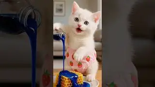 Kitten&rsquo;s Blue Honey Surprise Melts Bear&rsquo;s Heart! #CuteAnimals #CatStory #aianimation