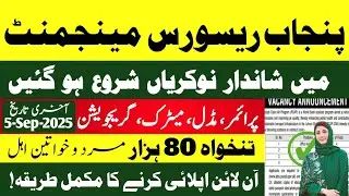 Punjab Resource Management Government Jobs 2025 | Latest Government Jobs 2035 in Pakistan