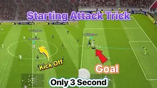 Trick To Perform Kick Off Glitch / Starting Attack Tutorial eFootball Mobile