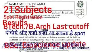 Spot Registration Result Jamia,different courses, including B.Tech/B.Arch and many.. Updates on..