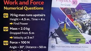 Work and Force Numericals Q1&ndash;Q3 | Class 11 Physics | Easy Method kpk board