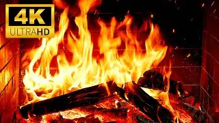The Most Relaxing Fireplace 🔥 Christmas Fireplace with Crackling & Sparking Flames | 4K Fireplace