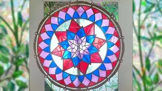 PA Dutch Triple Star Hex Sign Suncatcher
