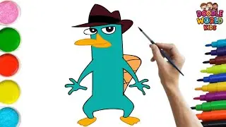 How to Draw Perry the Platypus 🕵️&zwj;♂️🎨 | Agent P Easy Drawing for Kids | Cartoon Coloring Fu