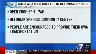 Cold Weather Emergency Sheltering to be open in DeFuniak Springs