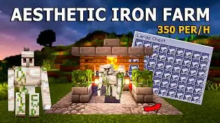 Minecraft: AUTOMATIC Iron Farm Tutorial | Survival Java | Aesthetic Build [1.20]