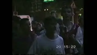 1998 FIFA World Cup: Romania - Columbia. Romanian supporters taking over the streets of Buzău