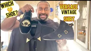 RARE VINTAGE VERSACE 90s WESTERN SHIRT WITH VERSACE LOAFERS  OUR Alexander McQueen Chelsea boots