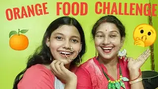 Orange Food Challenge For 24 Hours🍊 | Bengali Foodie