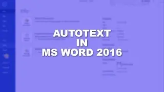 Microsoft Word 2016 Essential Training | AutoText