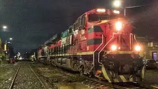 Trenes nocturnos en la estación de Orizaba y Boxcars para el tren Maya 