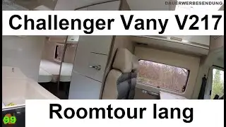 ROOMTOUR LANGE Version Vany V217 von Challenger auf FIAT Ducato, 340Watt Büttner Solar, Truma #293