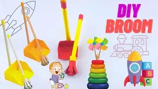 DIY Miniature Cleaning Set / Easy Origami Paper Craft for School / Craft hacks / DIY Mini Broom