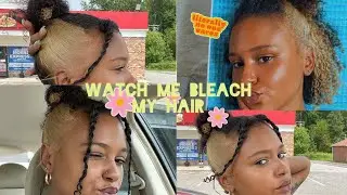 VLOG | Watch me BLEACH MY HAIR | SKUNK STRIPE on natural hair!
