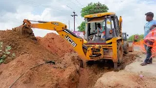 Digging a monster big trench | JCB | jcb backhoe loader for 2020 (bulldozer)