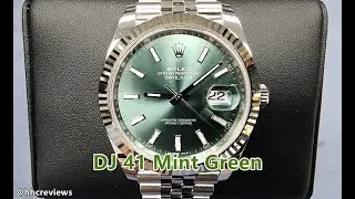 Rolex Datejust 41 Mint Green White Gold Bezel (126334-0028）