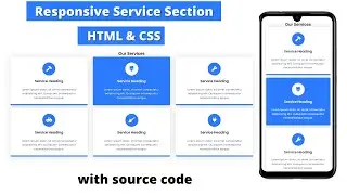 Responsive Services Section Using HTML & CSS | Best Service Section design 2022 | Services Section
