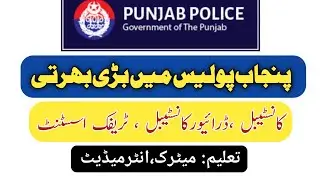 How to Apply For Punjab police Constable,Lady Constable traffic Assistant Jobs :: Application Form