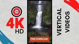 Two continuous waterfalls with bridge |Nature Waterfalls Footage |FREE non-copyright vertical videos