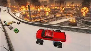 GTA 4 WINTER CRASH TEST OF REAL CARS #34