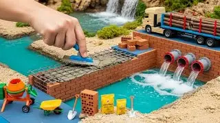 Diy mini tractor making bridge construction//new science project @MHMINITOY 