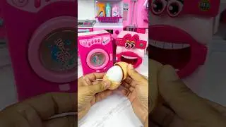 Satisfying With Unboxing Miniature Washing Machine Eating Egg Set Toys, ASMR Videos