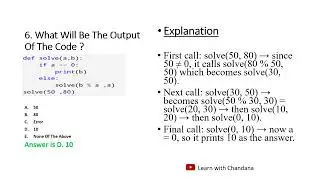 Python Quiz with explanation | Learn with Chandana | #python #learnwithchandana