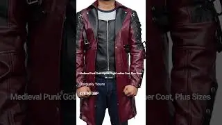 Medieval Punk Goth Hipster-Style Leather Coat, Plus Sizes #leather #jacket #leatherfashion #costume