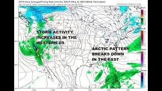 Major Storm California Heads To Rockies, Arctic Pattern Breaks Down Eastern US