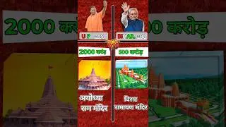 UP vs Bihar Comparison 🔥 भारत का सबसे पावरफुल राज्य कौन?, Ayodhya vs Virat Ramayan Temple #shorts...