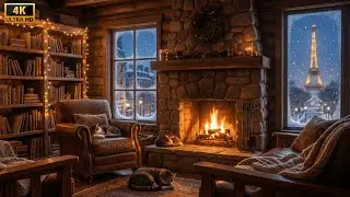 Smooth Jazz Cozy Ambience in 4K | Paris Midnight Caf&eacute; Mood
