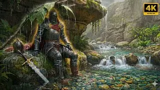 WALKING IN THE RAIN 🌧️ Lonely Knight Ambience | 4K Ultra Realistic Tranquil World Of Knights