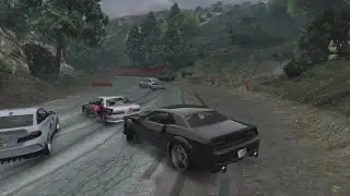 #gta Drifting in the #rain with my new Hellcat ft. @cooldragon32__ & @GTA-MOB 