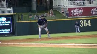 Kelvin Gutierrez ranges to grab a grounder in the hole to easily throw out the baserunner.  8/17/18