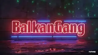 Animate the neon  BalkanGang  logo from the input image with flickering neon lights, a pulsating glo