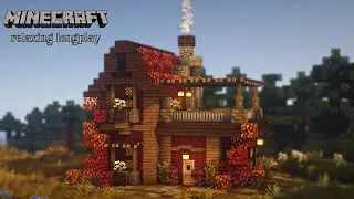 Minecraft Relaxing Longplay: Building a cozy Autumn House (No commentary)