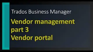 Vendor management - Vendor portal