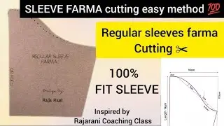 Regular Sleeves Farma Cutting ✂️ Rajarani Coaching Method | Perfect Sleeve cutting #sleeves #fashion