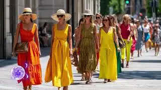 Italian Summer Dresses August 2025  Chic Luxury Street Style Looks Spotted in Milan Fashion District