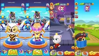 Talking Tom Hero Dash vs Talking Tom Gold Run Angela vs Ginger vs Roy Raccoon Gameplay Android ios