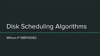 Disk Scheduling | Algorithms | Examples | FCFS | SSTFC|SCAN | LOOK | MITHUN P |