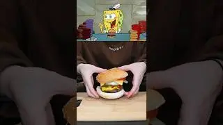 Spongebob Krabby Patty Burger 🍔😋 #spongebob #krabbypatty #burger #foodie