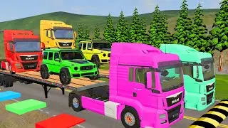 Flatbed Truck McQueen | Pothole Challenge - Truck vs Cars #4 | BeamNG.Drive Gameplay